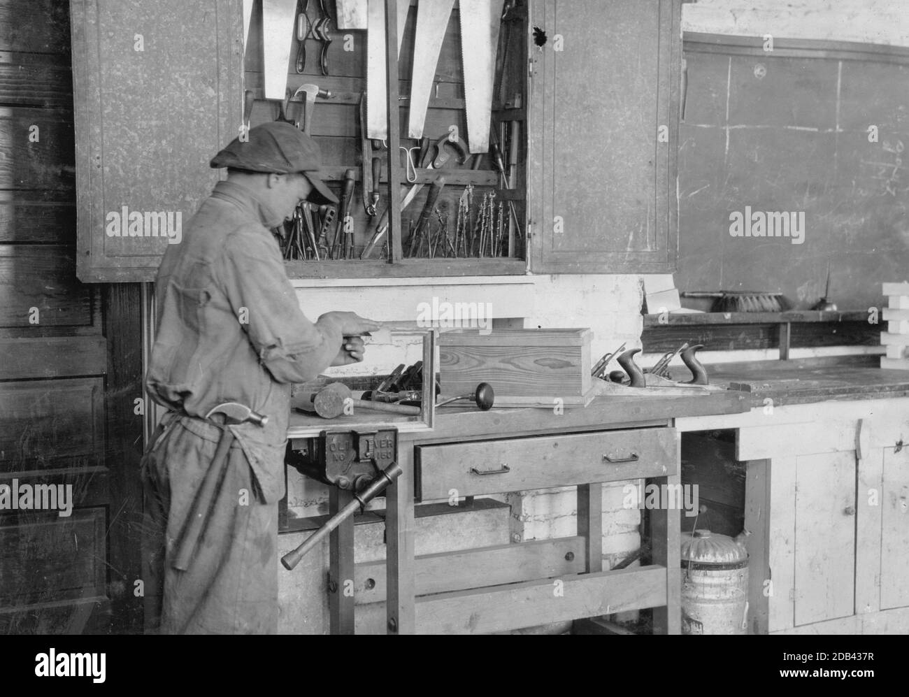 Travail en armoire. École de formation de Pauls Valley. Banque D'Images