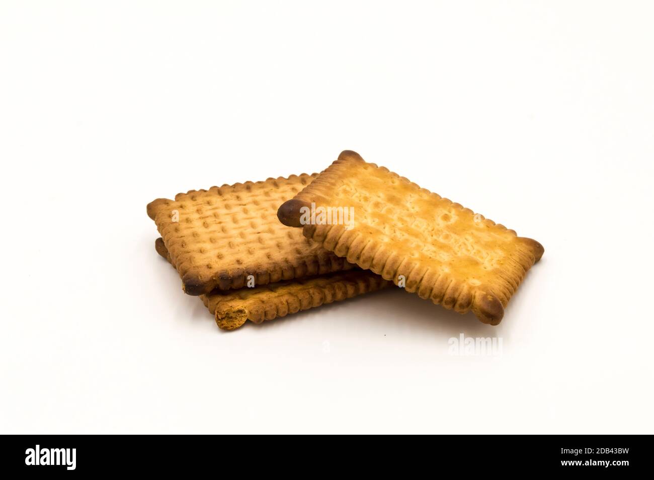 Petits cookies au beurre vue rapprochée sur un fond blanc Banque D'Images Petits cookies au beurre vue rapprochée sur un fond blanc Banque D'Images