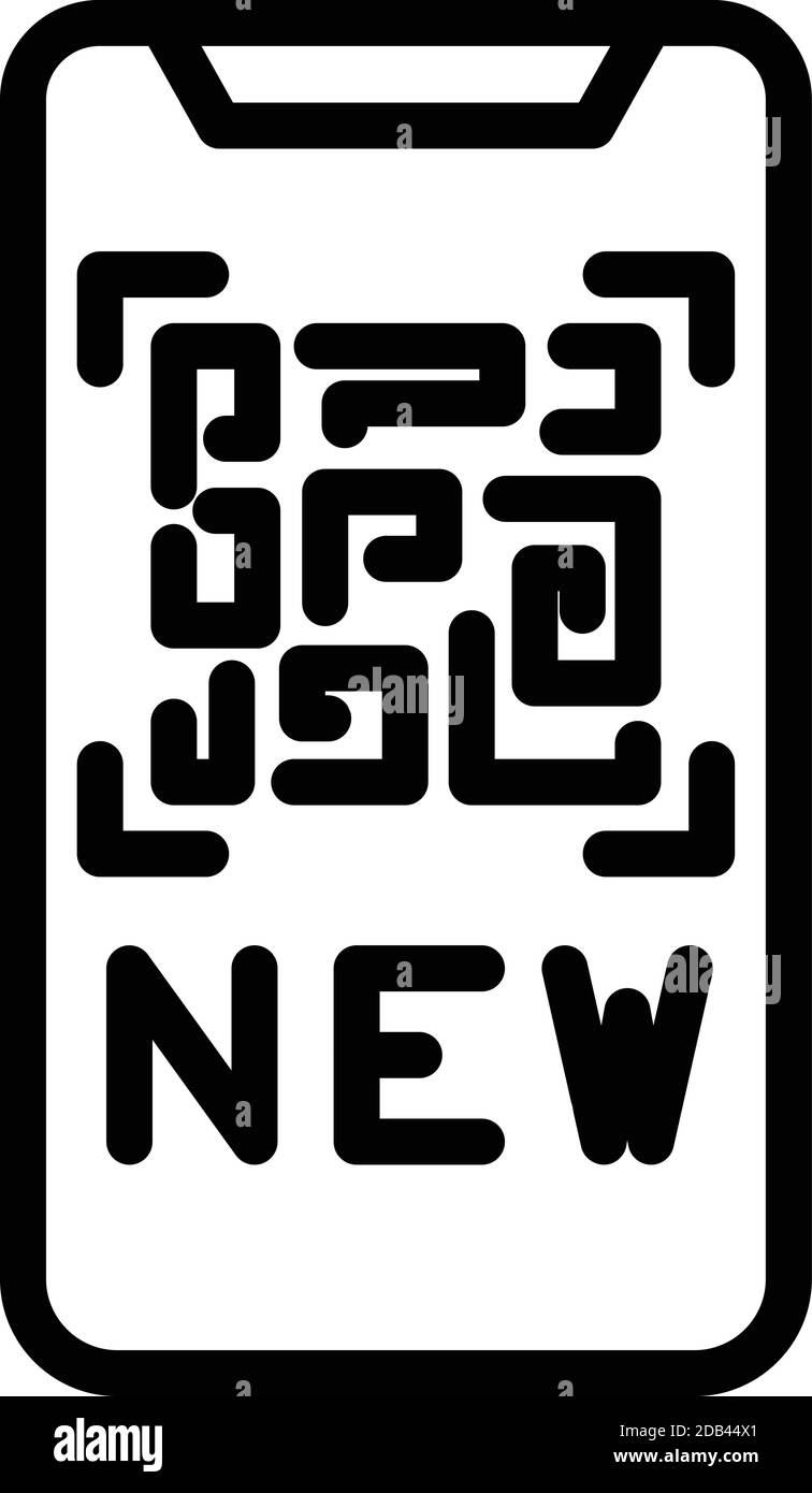 Icône de lecture du code-barres du téléphone. Icône vectorielle de vecteur de code-barres de téléphone de numérisation de contour pour la conception Web isolée sur fond blanc Illustration de Vecteur