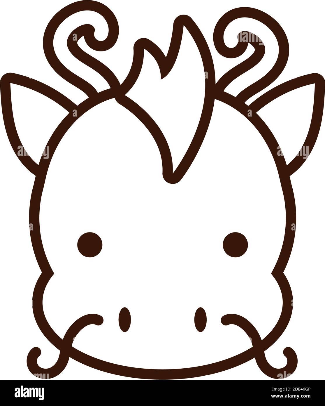 Joli Petit Dragon Kawaii Animal Style Ligne Dessin Vectoriel Image Vectorielle Stock Alamy
