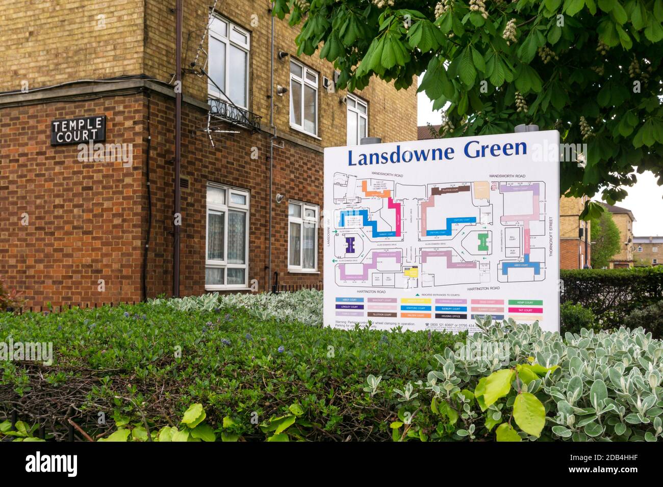 Plan immobilier pour le domaine de Lansdowne Green sur Wandsworth Road. Banque D'Images
