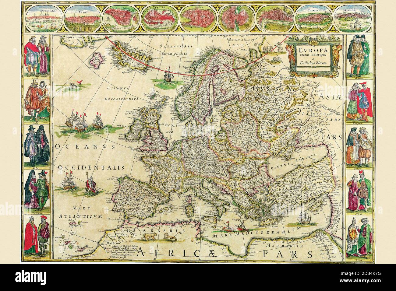 Willem Janszoon Blaeu (9 décembre 1571, Uitgeest ou Alkmaar – 21 octobre 1638, Amsterdam), également abrégé Willem Jansz. Blaeu, était un cartographe néerlandais, un fabricant et un éditeur d'atlas. Banque D'Images