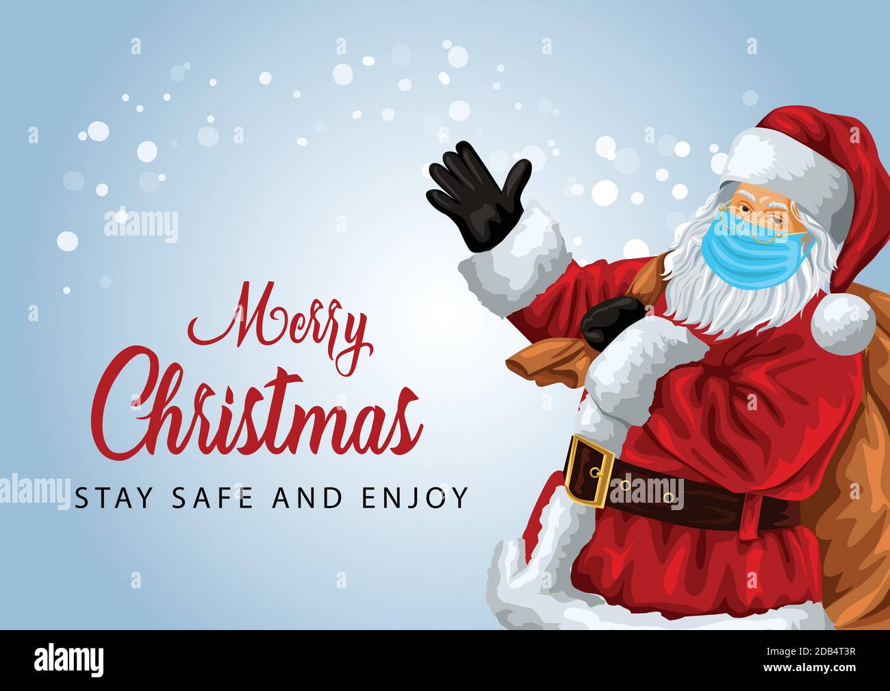 Joyeux Noël. Santa Claus portant masque de visage covid-19 virus corona  concept comme une période de vacances de Noël. Illustration vectorielle  Image Vectorielle Stock - Alamy