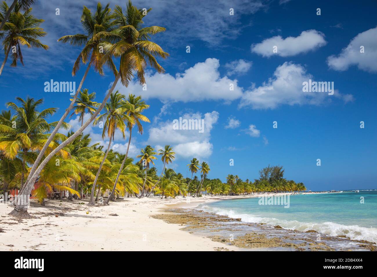 République dominicaine, Punta Cana, Parque Nacional del Este, l'île de Saona, Mano Juan, un pittoresque village de pêcheurs Banque D'Images