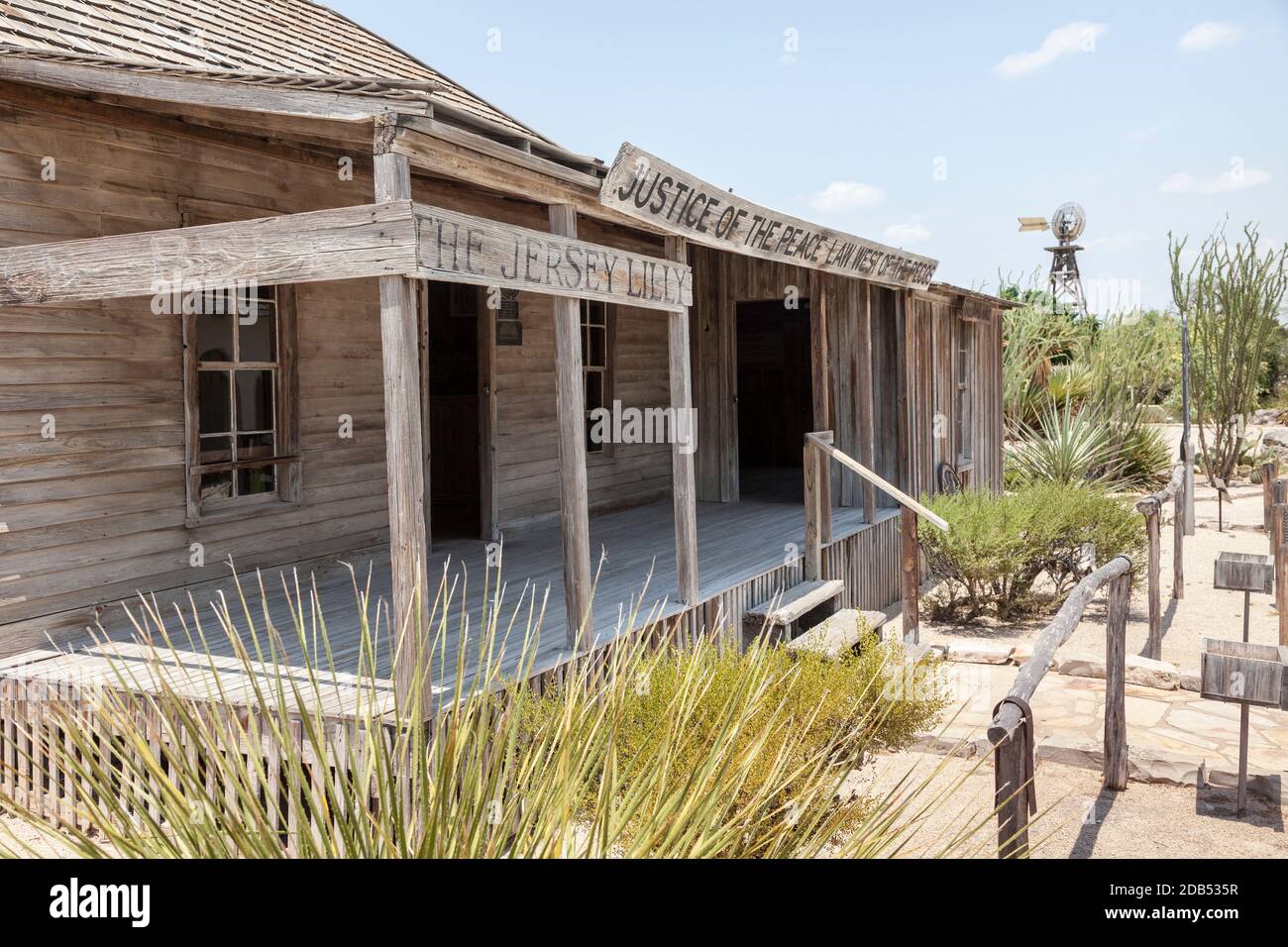 Le palais de justice du juge Roy Bean, le Jersey Lilly, Texas, États-Unis Banque D'Images