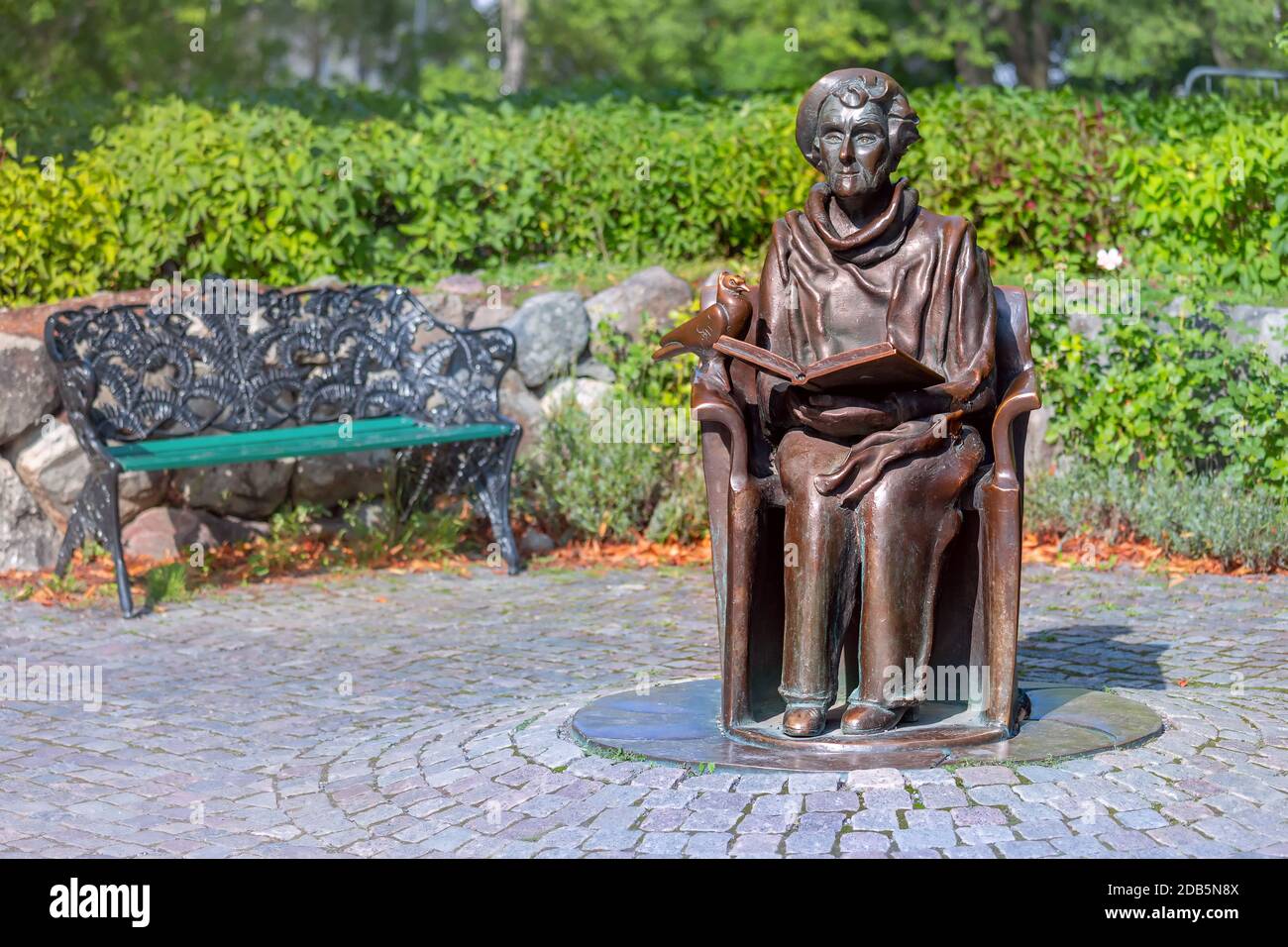 STOCKHOLM, SUÈDE - 29 août 2018 : statue de l'écrivain d'enfants de renommée mondiale Astrid Lindgren, musée Junibacken dédié aux enfants lettrés suédois Banque D'Images