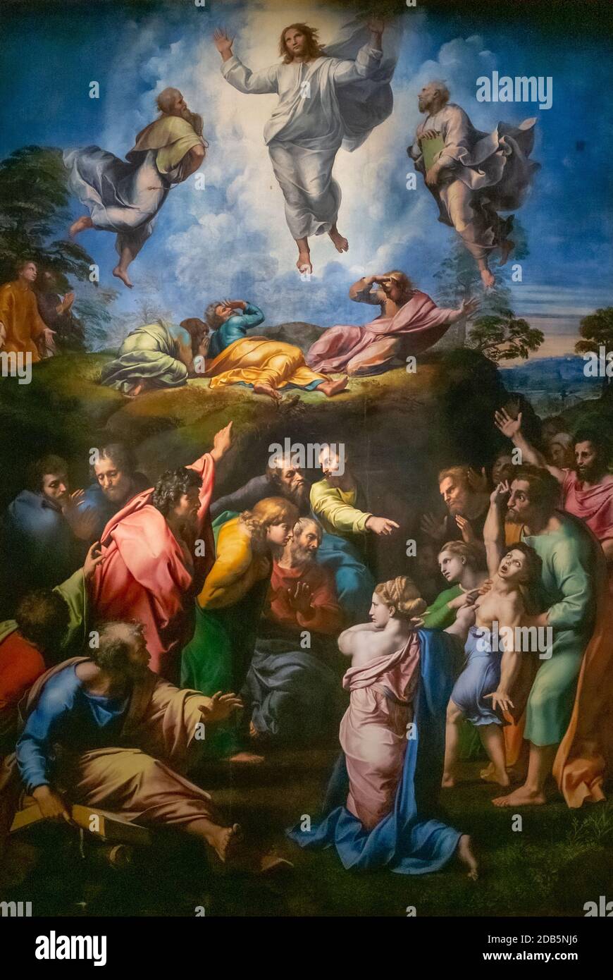 Raffaello Sanzio, Raphaël, (1483-1520) la transfiguration, 1518-1520, retable, huile sur panneau de bois. Collection Vatican, Cité du Vatican. Banque D'Images