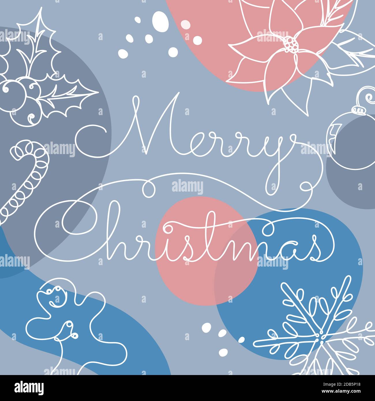 Arrière-plan avec détails de noël dans un style linéaire. Illustration de Vecteur