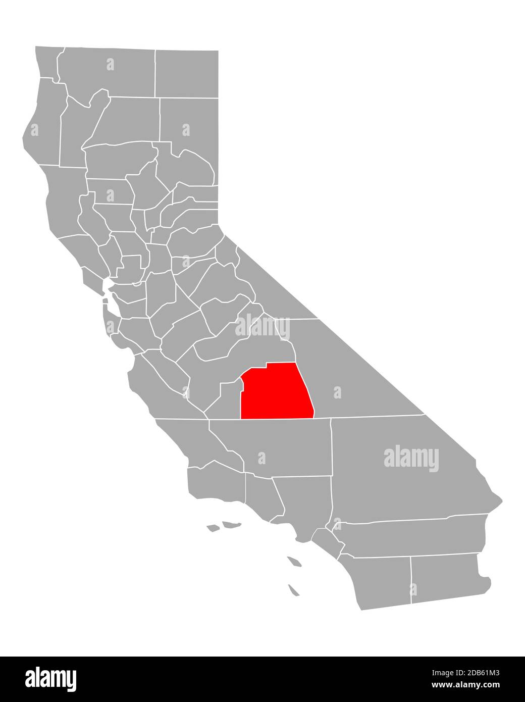 Carte de Tulare en Californie Banque D'Images