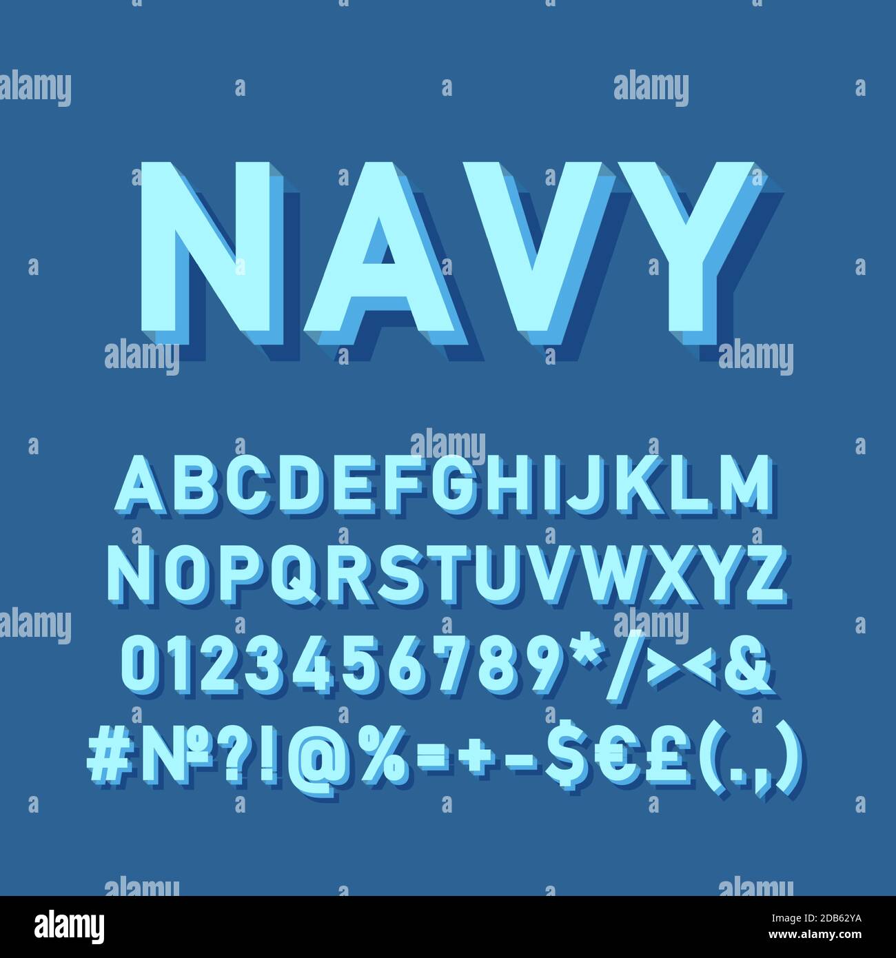 Ensemble de lettres vectorielles 3d vintage bleu marine Image Vectorielle  Stock - Alamy