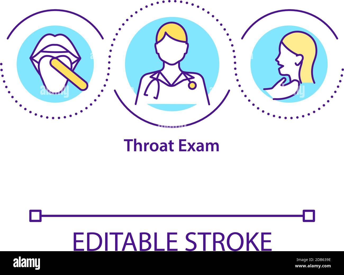 Icône de concept d'examen de gorge Illustration de Vecteur