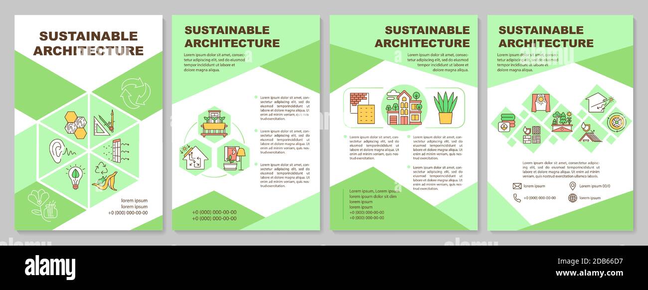 Modèle de brochure sur l'architecture durable Illustration de Vecteur