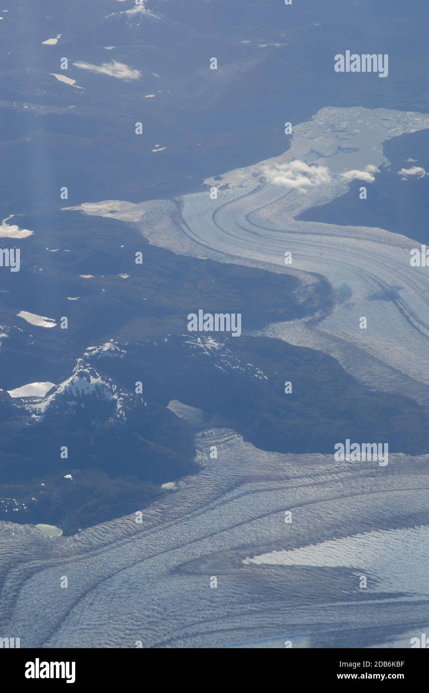 Vue aérienne d'un glacier. Patagonie chilienne. Chili. Banque D'Images