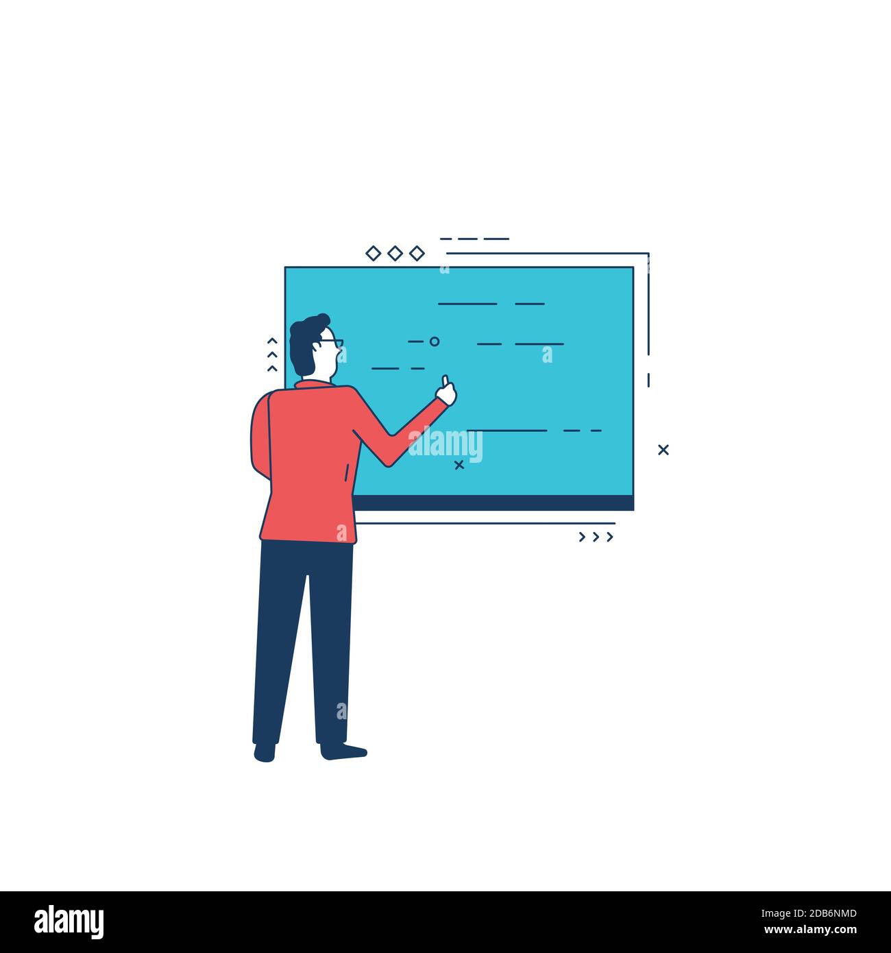 Homme et tableau noir Illustration de Vecteur