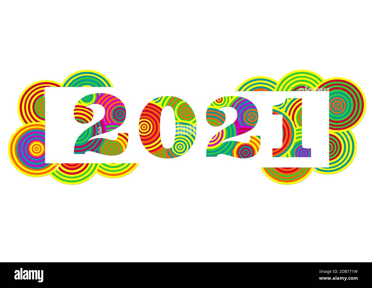 Joyeux nouvel an 2021 cercle abstrait imprimé animal ressources graphiques Banque D'Images