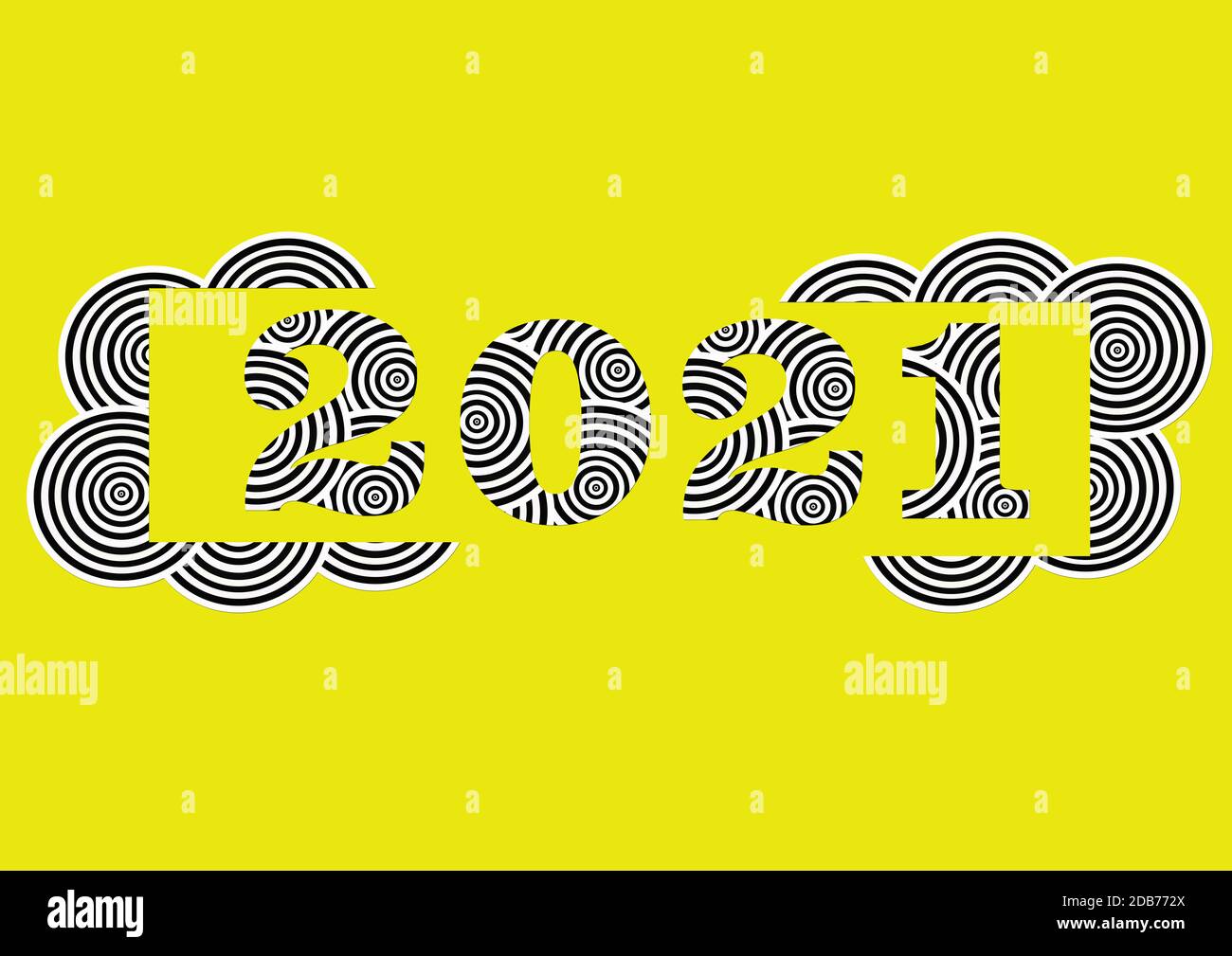 Joyeux nouvel an 2021 cercle abstrait imprimé animal ressources graphiques Banque D'Images