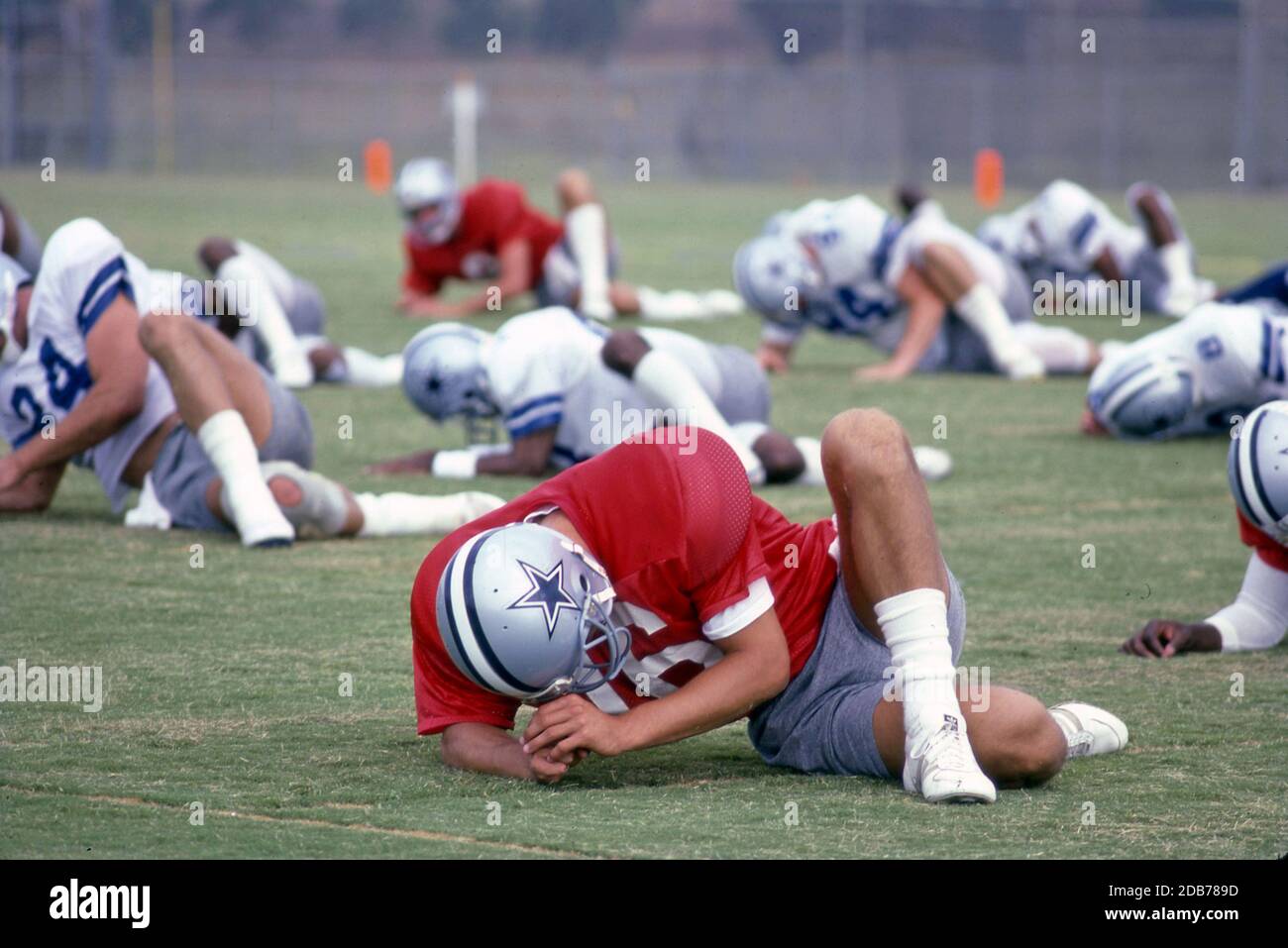 Camp d'entraînement d'été Dallas Cowboys à Thousand Oaks, CA vers 1986 Banque D'Images