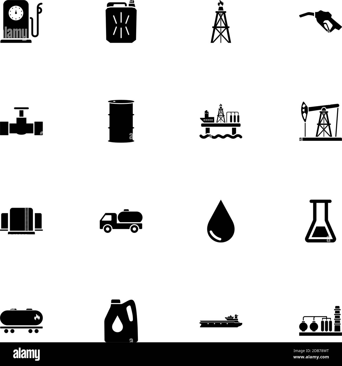Icône d'huile - développer à n'importe quelle taille - changer à n'importe quelle couleur. Perfect Flat Vector contient des icônes telles que station-service, derrick, plate-forme, réservoir d'essence, refi Illustration de Vecteur