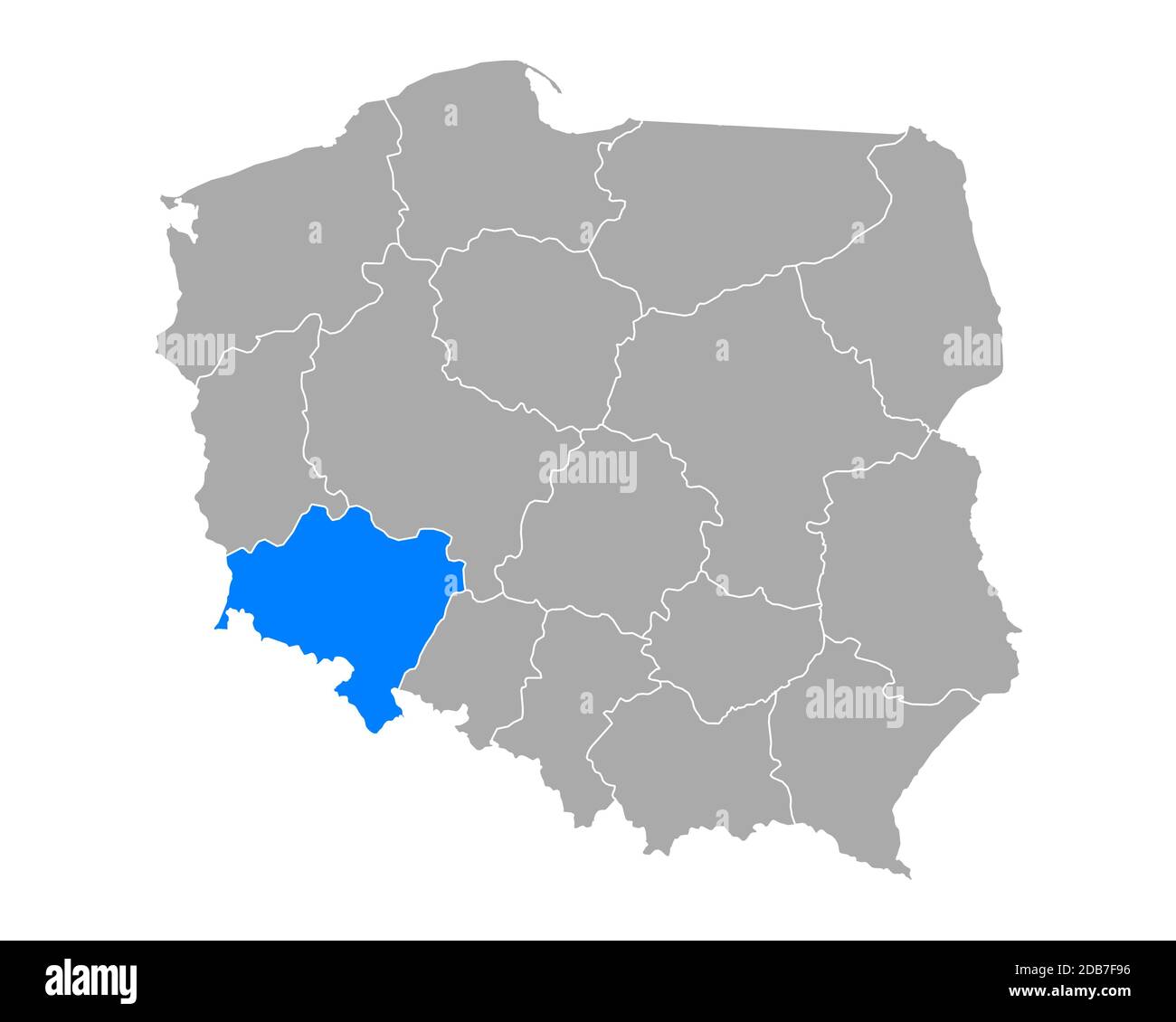 Carte de Dolnoslaskie en Pologne Banque D'Images