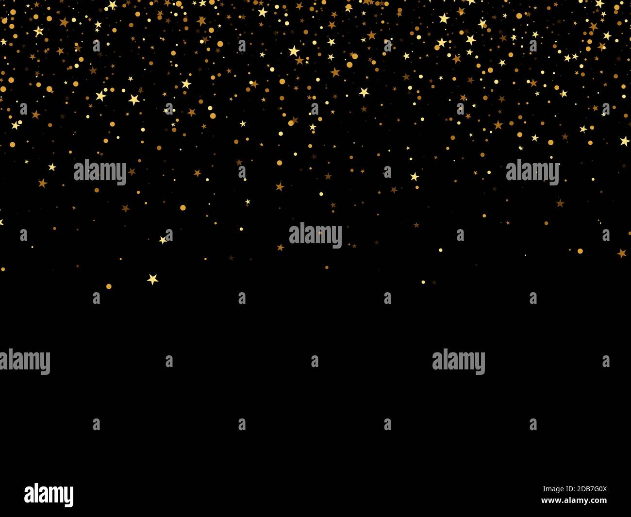 Confetti dorés scintillants tombant sur fond noir vectoriel Illustration de Vecteur