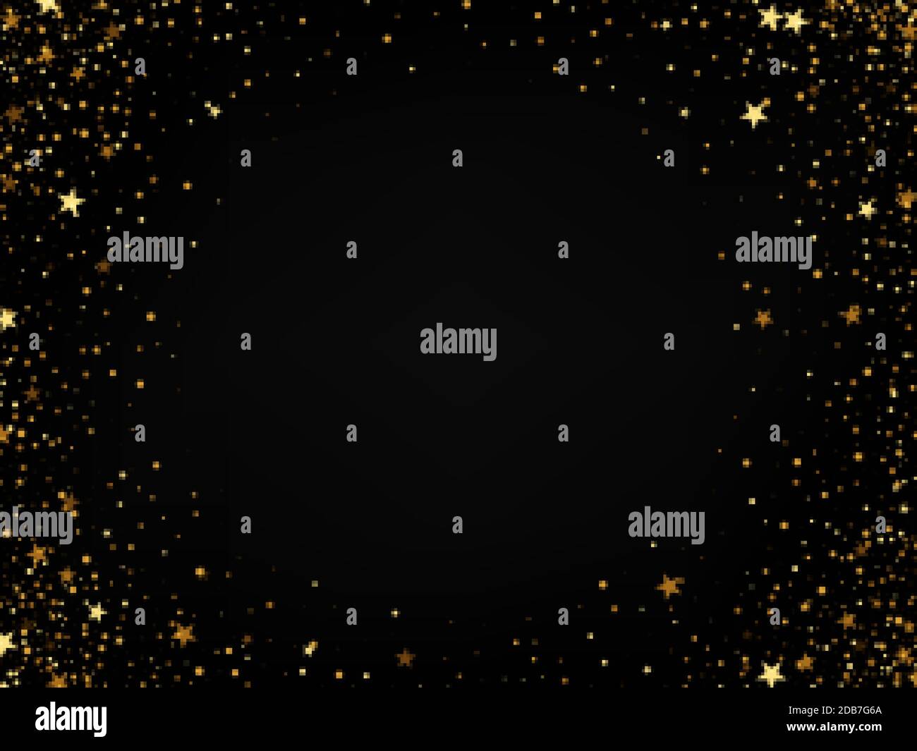 Confetti dorés scintillants tombant sur fond noir vectoriel Illustration de Vecteur