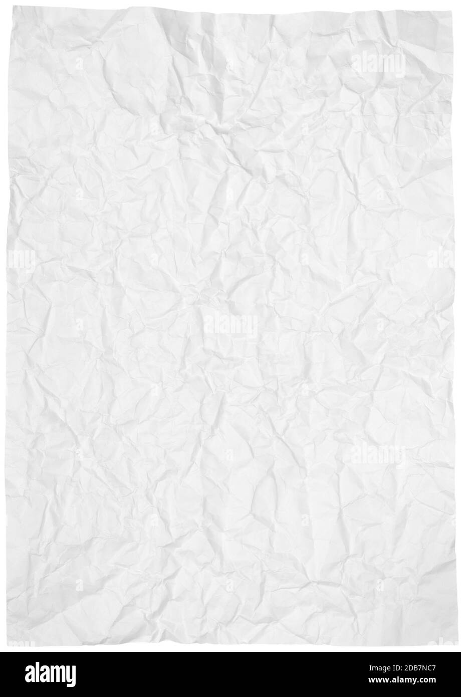 Papier blanc froissé isolé sur fond blanc Banque D'Images