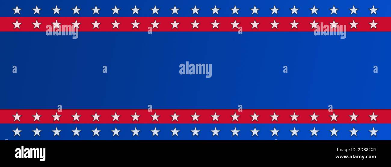 Le jour de l'indépendance, 4 juillet Fête nationale aux États-Unis d'Amérique. Bannière de fond avec nous les couleurs et les étoiles Banque D'Images