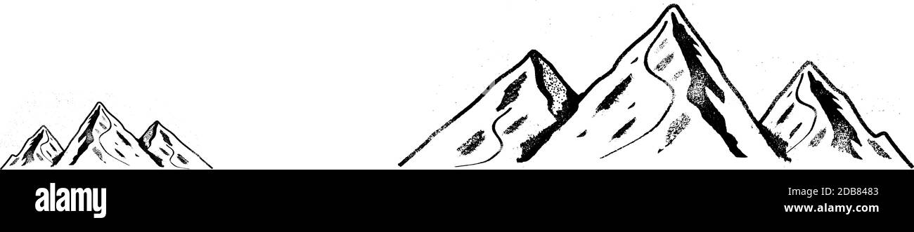 Illustration panoramique d'une montagne sur fond blanc - Illustration vectorielle Illustration de Vecteur