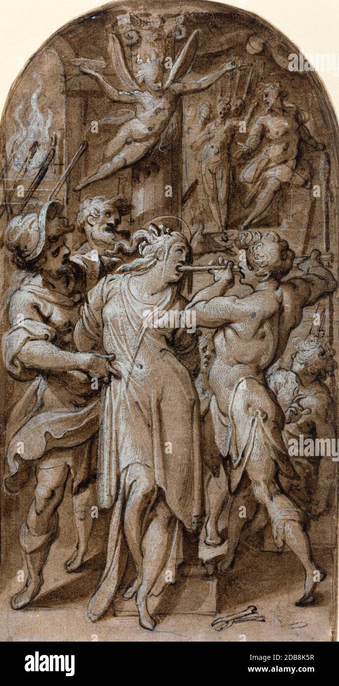 Le martyre de Saint Apollonia par Jacopo Zucchi Banque D'Images