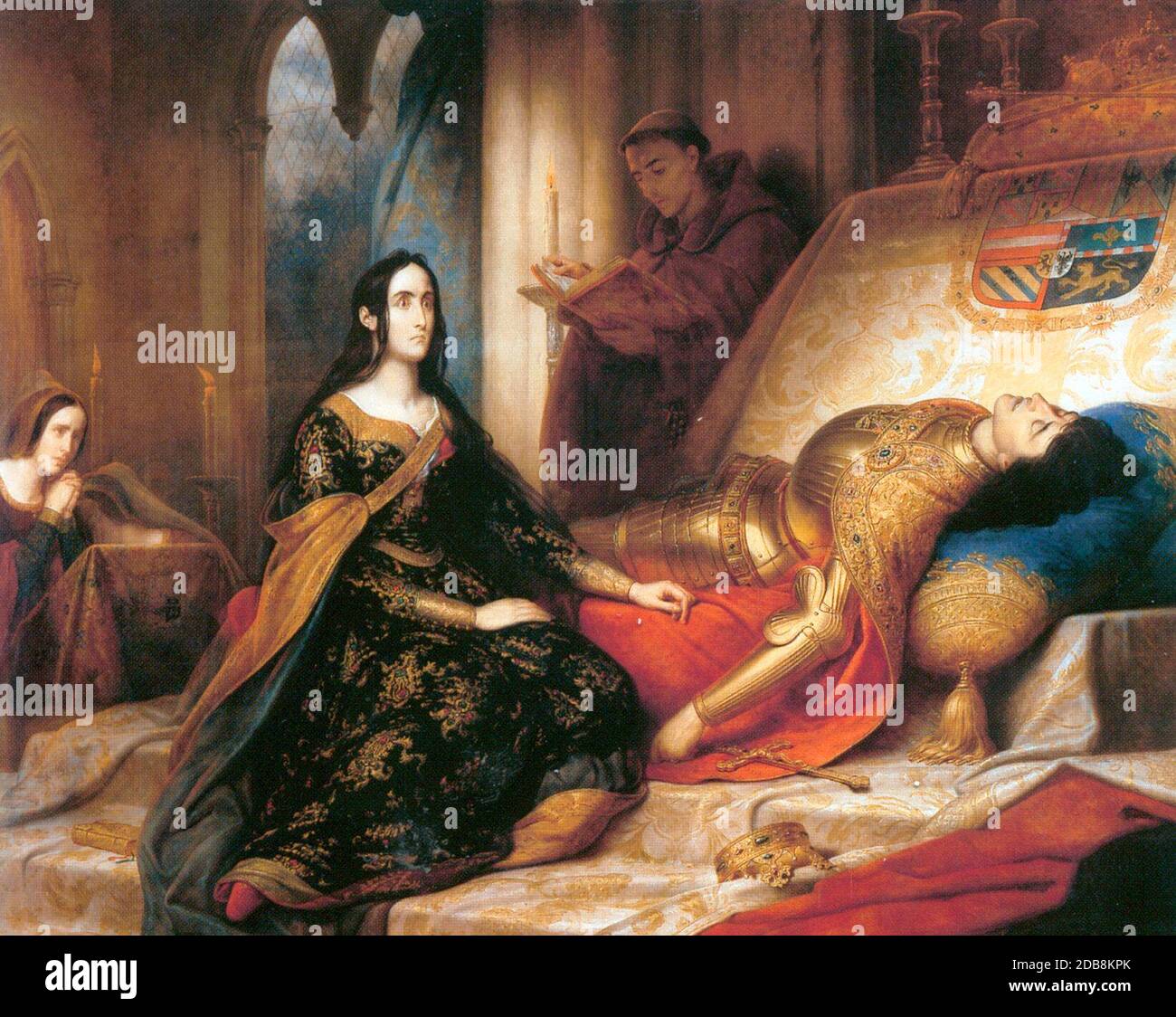 Joanne le Mad avec son mari mort, Philip le beau - Charles de Steuben, vers 1836 Banque D'Images