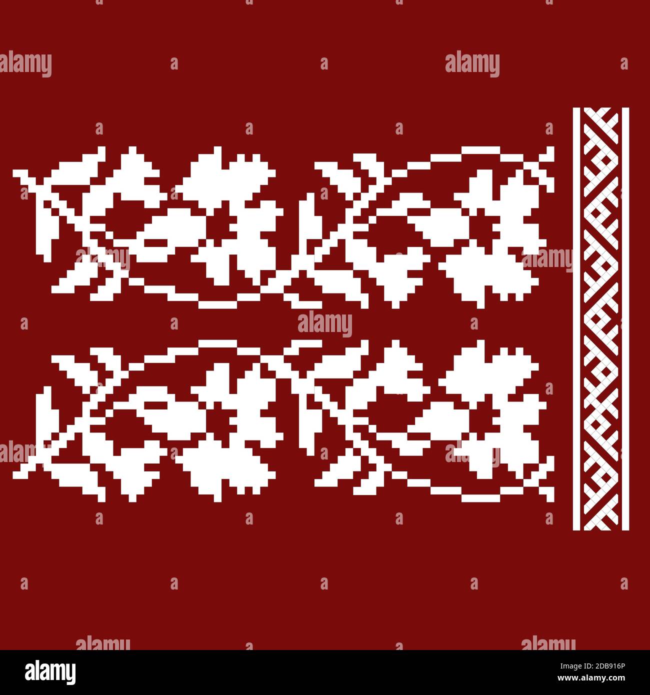 Broderie traditionnelle. Illustration vectorielle de motifs géométriques ornementaux ethniques sans couture pour votre conception. Banque D'Images