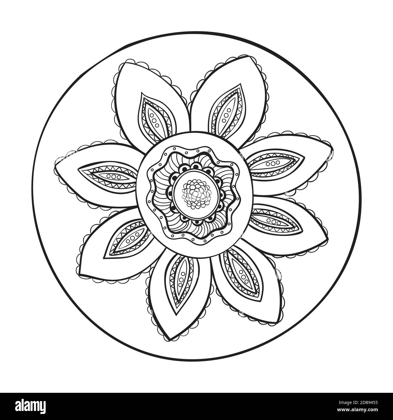 Fleur à la main. Illustration de Vecteur
