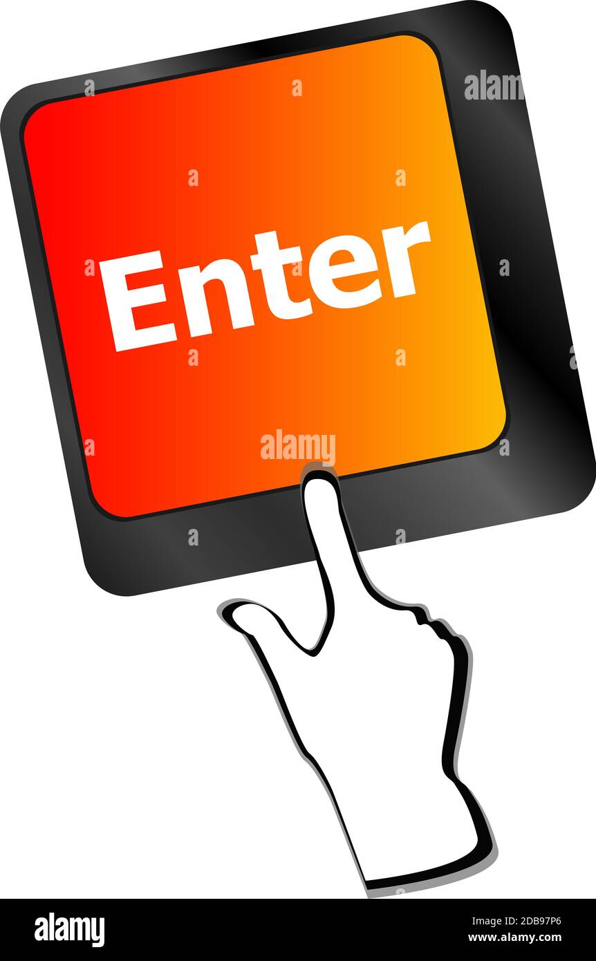 Message sur la touche Entrée du clavier, pour les concepts de soutien en ligne. Banque D'Images