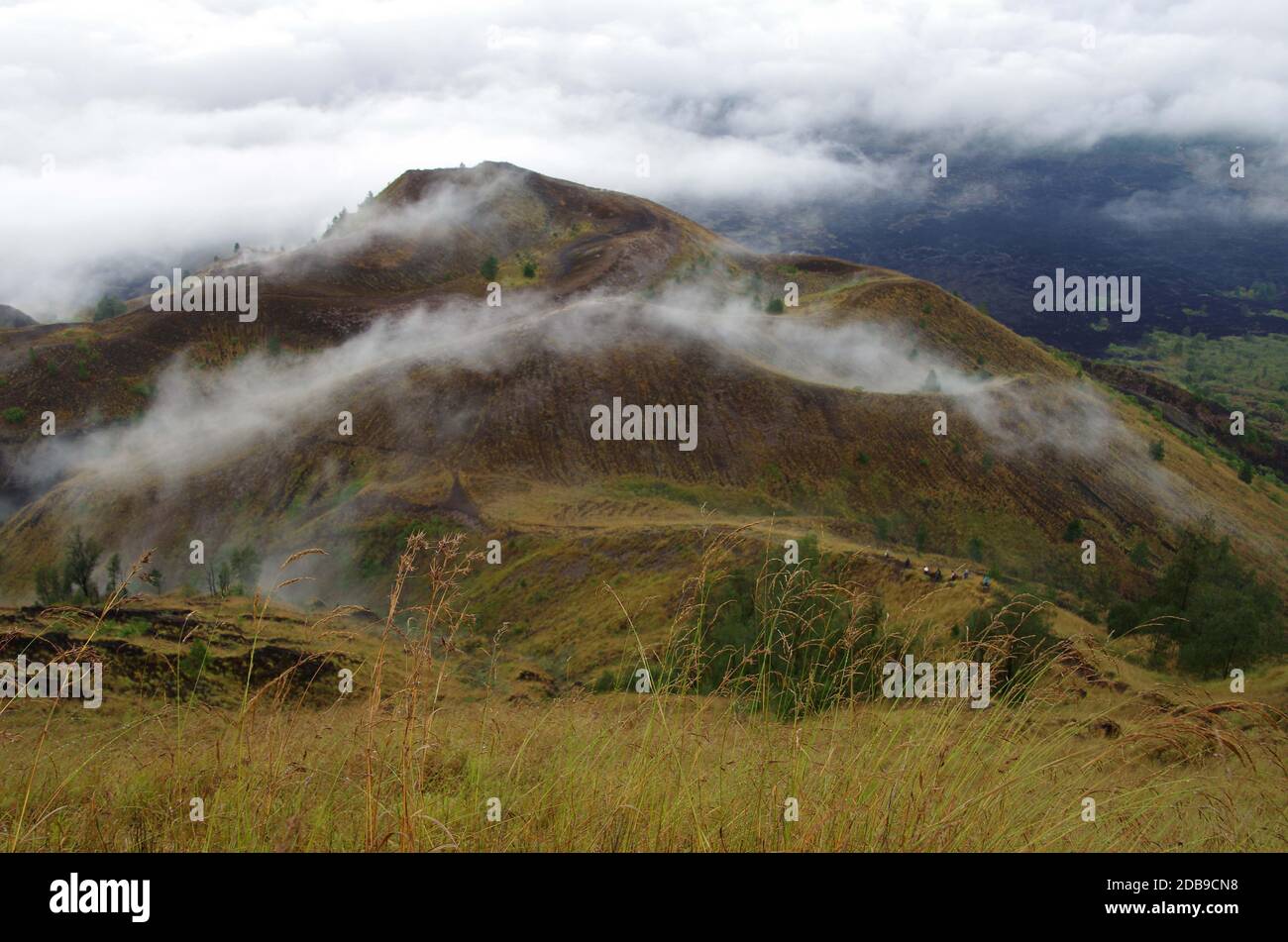 Lever du soleil au Mont Batur sur l'île de Bali en Indonésie Banque D'Images