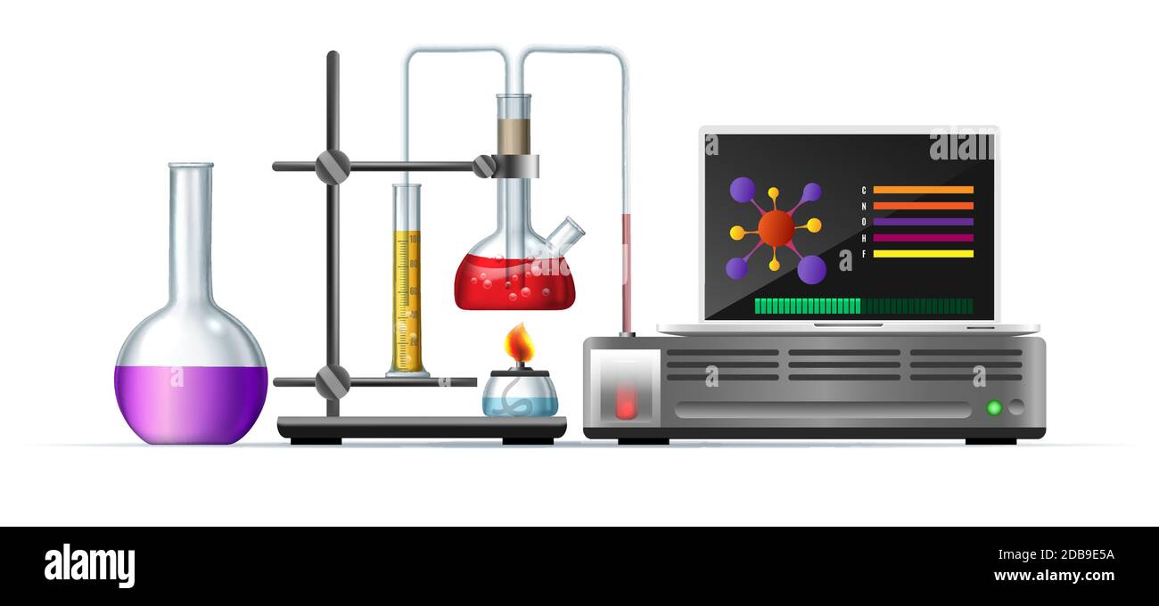 Expérience en laboratoire biologique Illustration de Vecteur