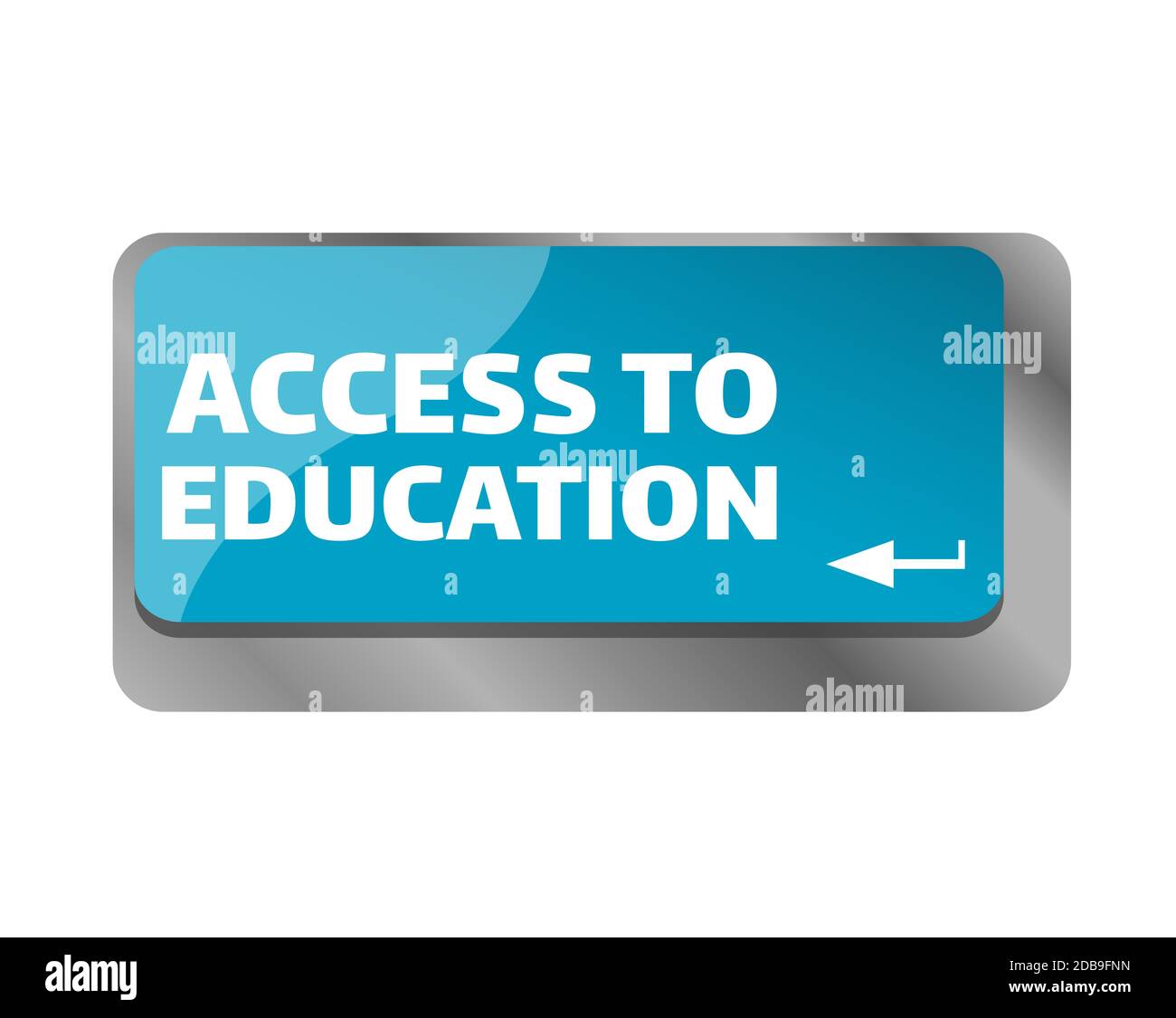 Accès à l'éducation . Gros plan sur le clavier, entrez la touche ordinateur. Banque D'Images