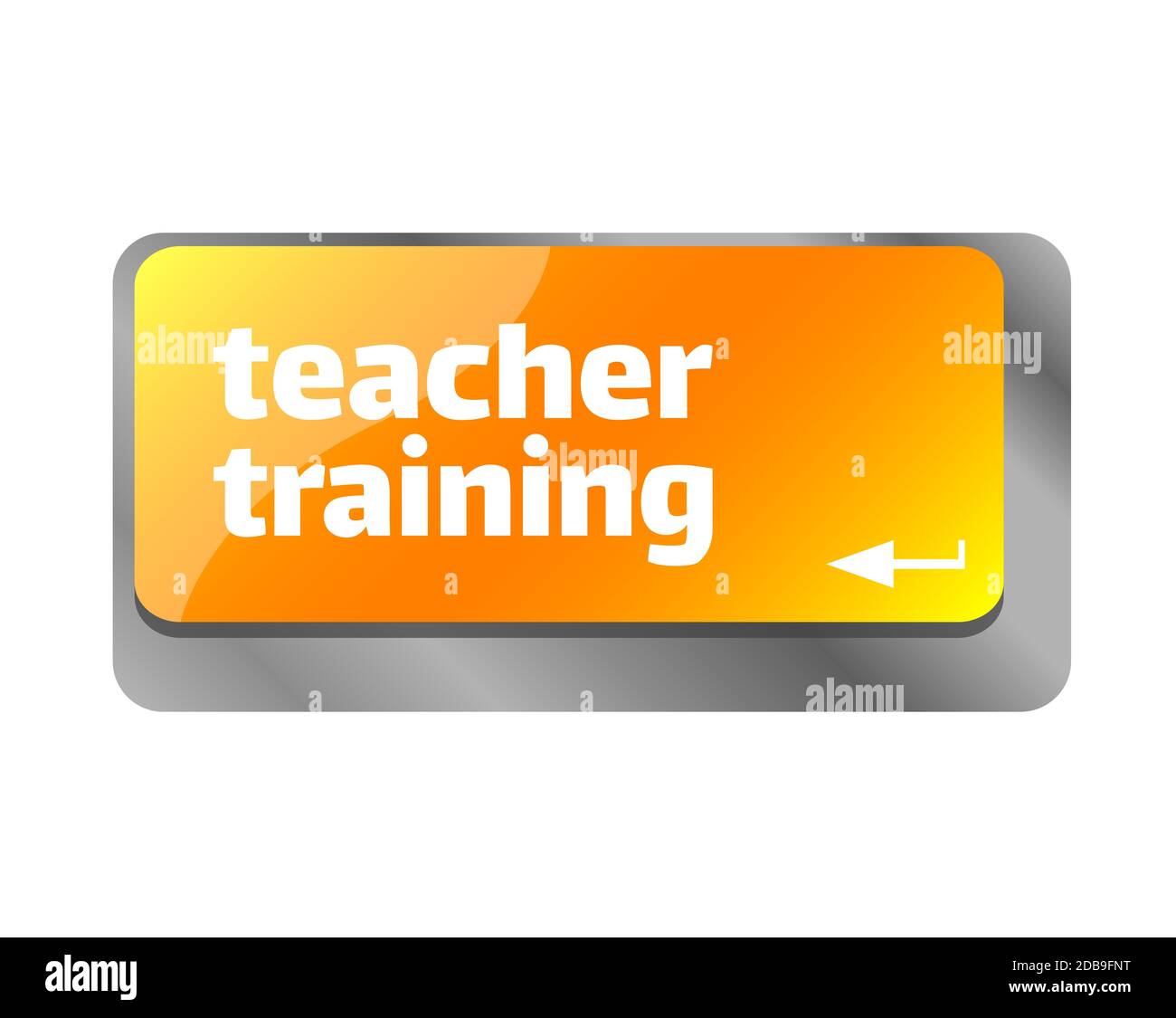 Formation des enseignants . Gros plan sur le clavier, entrez la touche ordinateur. Banque D'Images