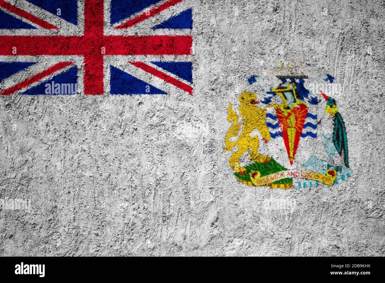 Drapeau du territoire de l'Antarctique britannique peint sur le béton de grunge fissuré mur Banque D'Images