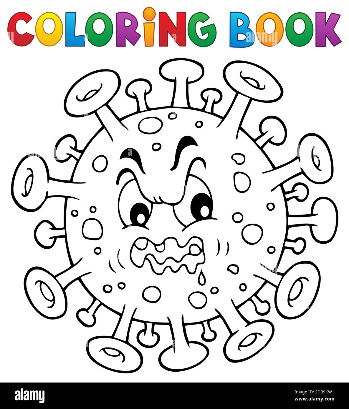 Livre de coloriage virus thème 1 - illustration d'image. Banque D'Images