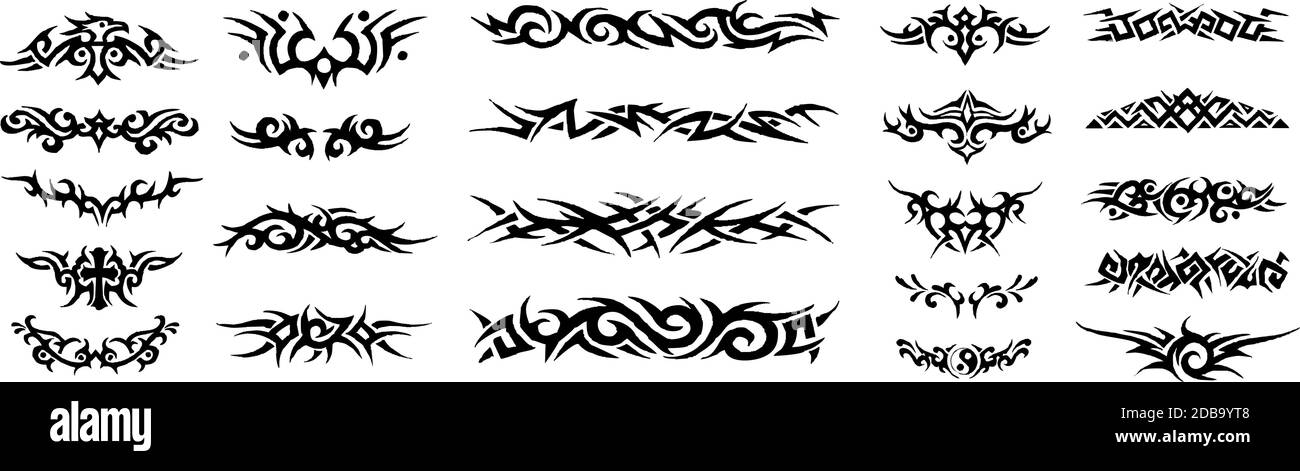 Ensemble de thèmes différents pour les tatouages - illustration vectorielle Illustration de Vecteur