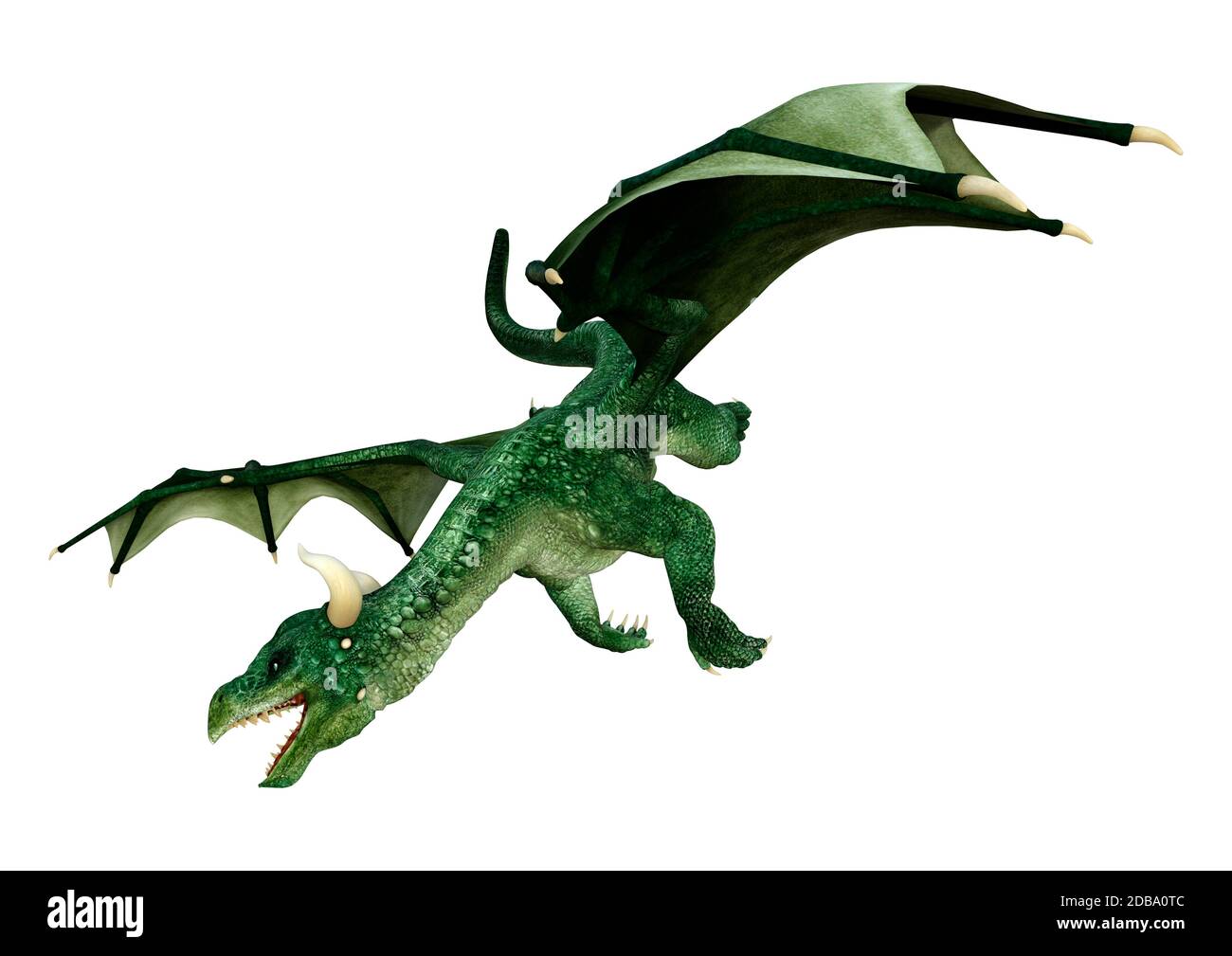 Le rendu 3D d'un dragon fantasy isolé sur fond blanc Banque D'Images