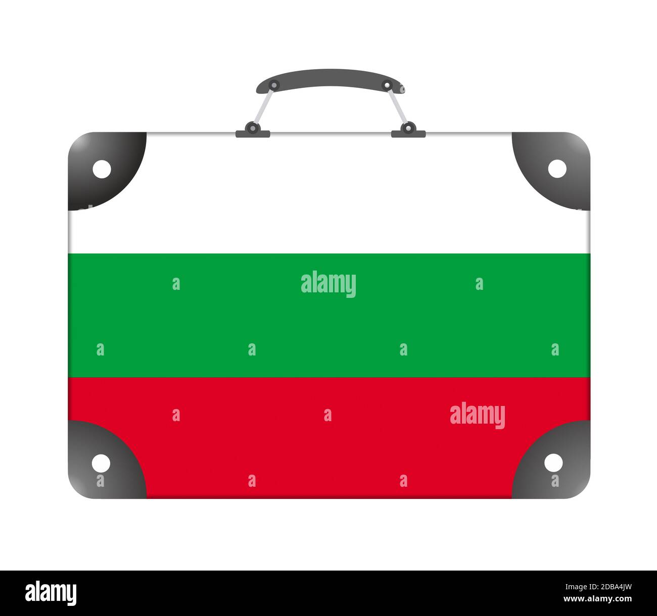 Bulgarie drapeau de pays sous forme de valise de voyage sur fond blanc - illustration Banque D'Images