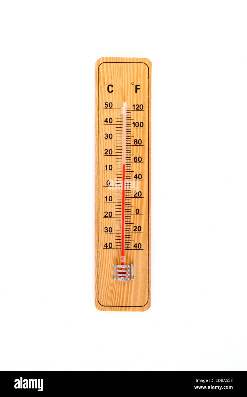 Une photo en studio d'un thermomètre mural Banque D'Images