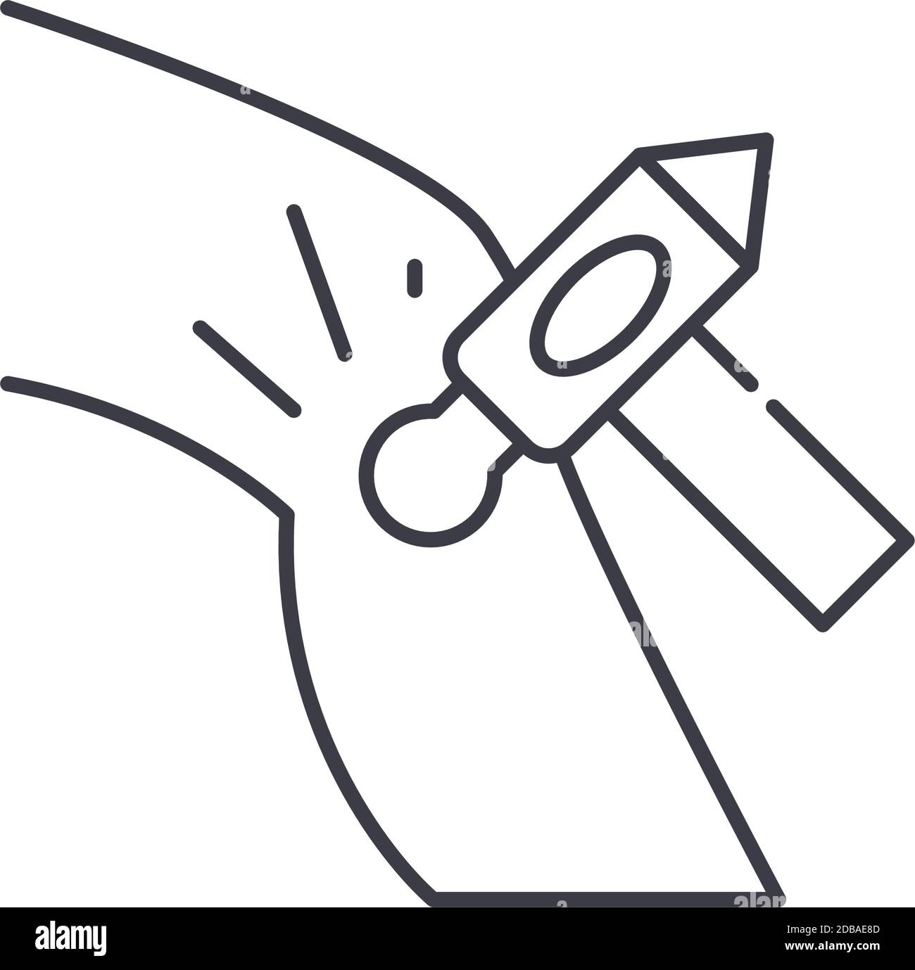 Test de l'icône du système nerveux, illustration isolée linéaire, vecteur ligne mince, signe de conception de Web, symbole de concept de contour avec trait modifiable sur blanc Illustration de Vecteur