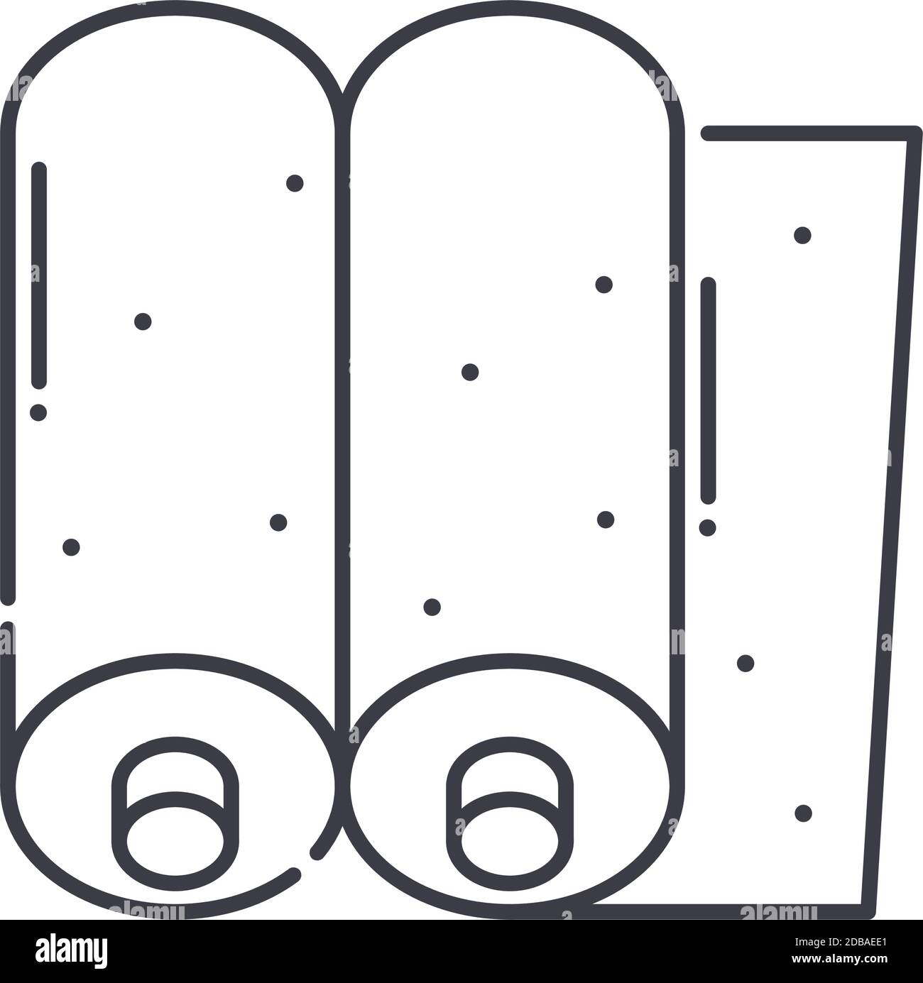 Icône textile, illustration isolée linéaire, vecteur ligne mince, signe de conception Web, symbole de concept de contour avec contour modifiable sur fond blanc. Illustration de Vecteur