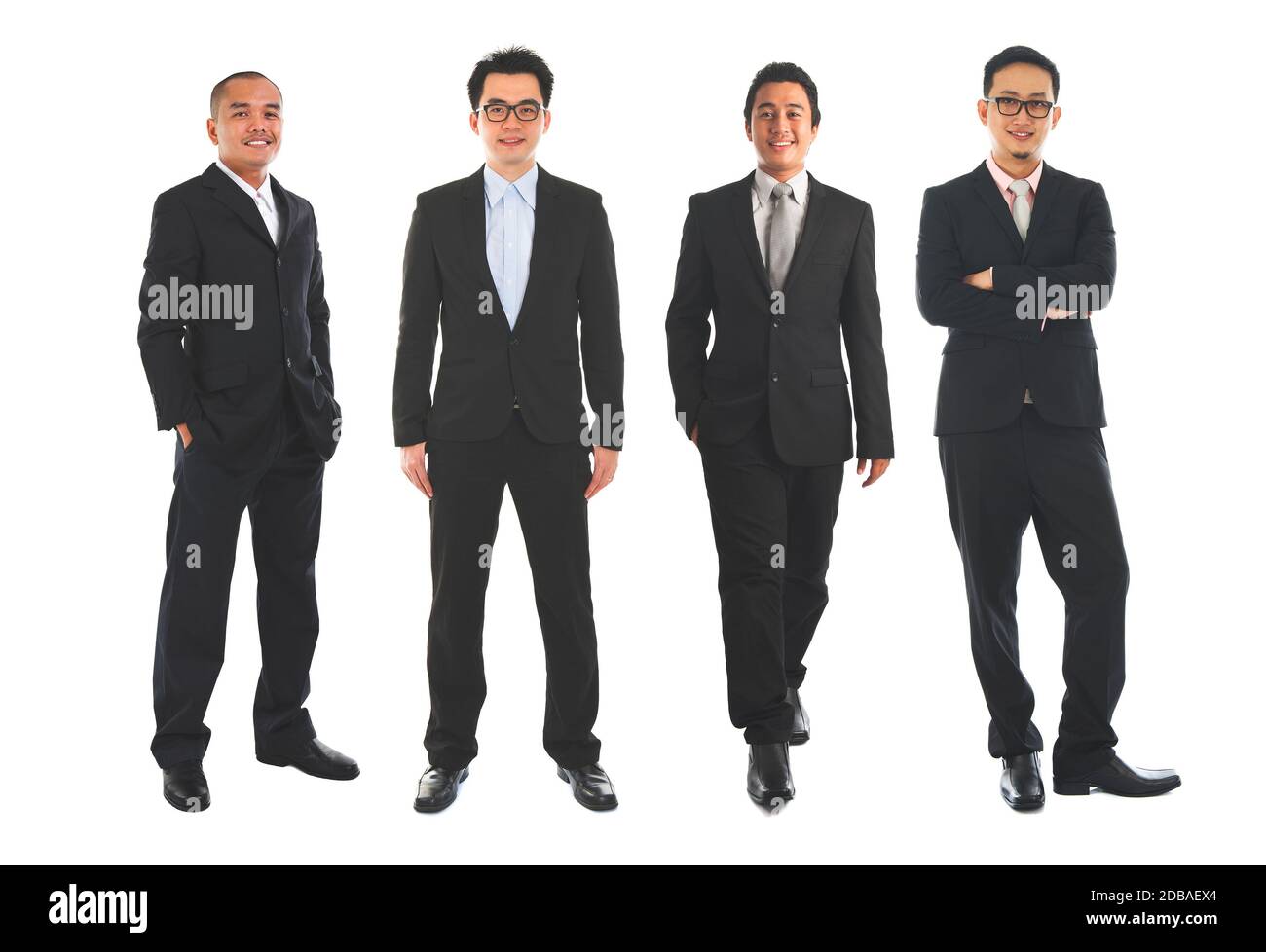 Homme d'affaires asiatique sur fond blanc. Banque D'Images