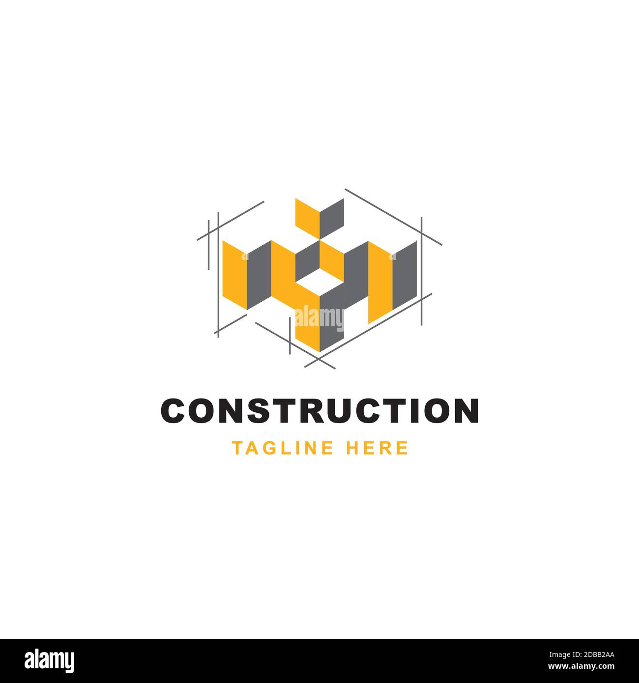 Modèle vectoriel de symbole de conception de logo de construction.icône d'illustration d'architecte Illustration de Vecteur