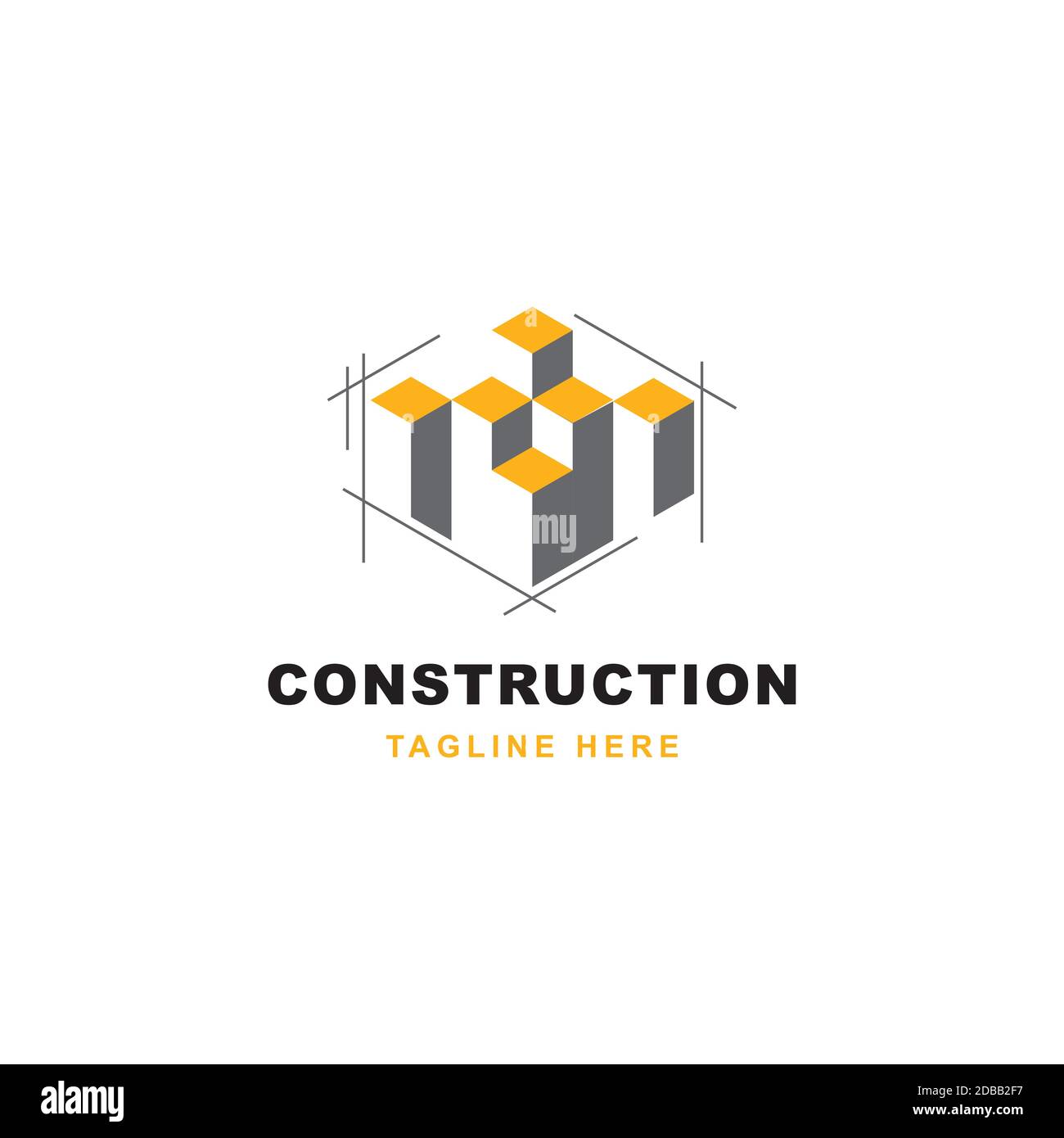Modèle vectoriel de symbole de conception de logo de construction.icône d'illustration d'architecte Illustration de Vecteur