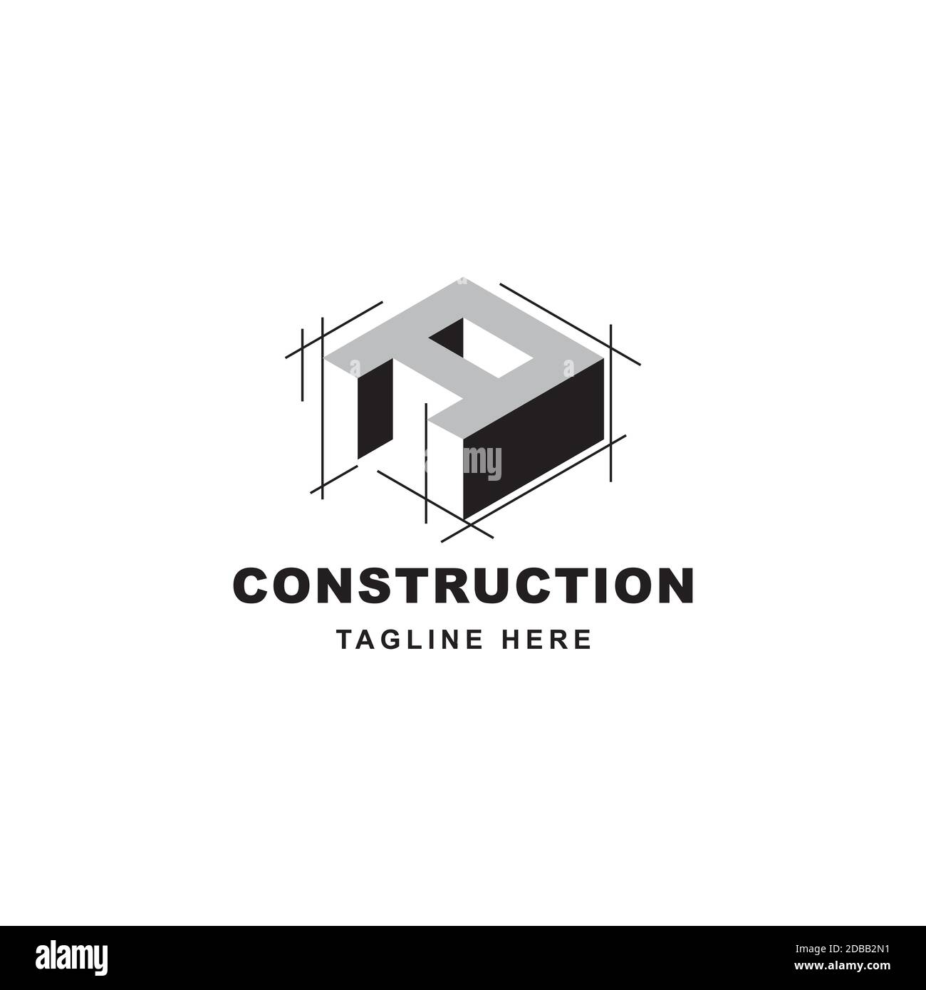 Logo de construction avec icône en forme de lettre A. Lettre initiale A sur le symbole du bâtiment Illustration de Vecteur