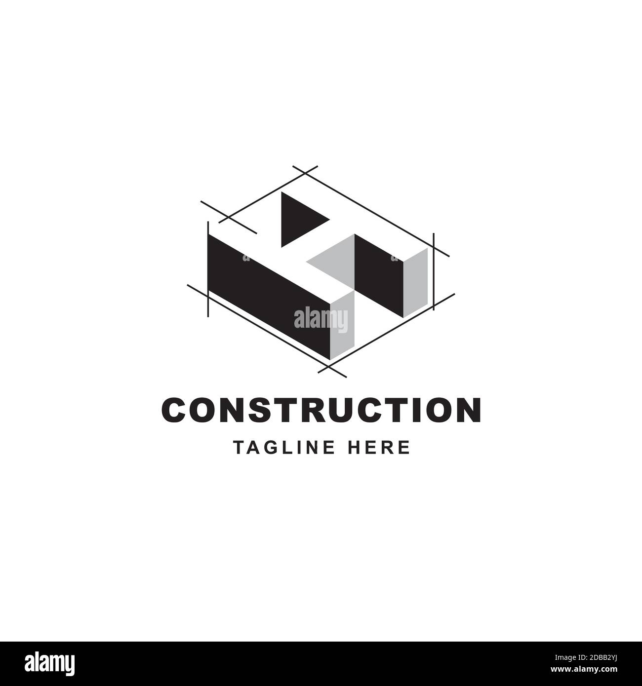 Logo de construction avec icône en forme de H. Lettre H initiale sur le symbole du bâtiment Illustration de Vecteur
